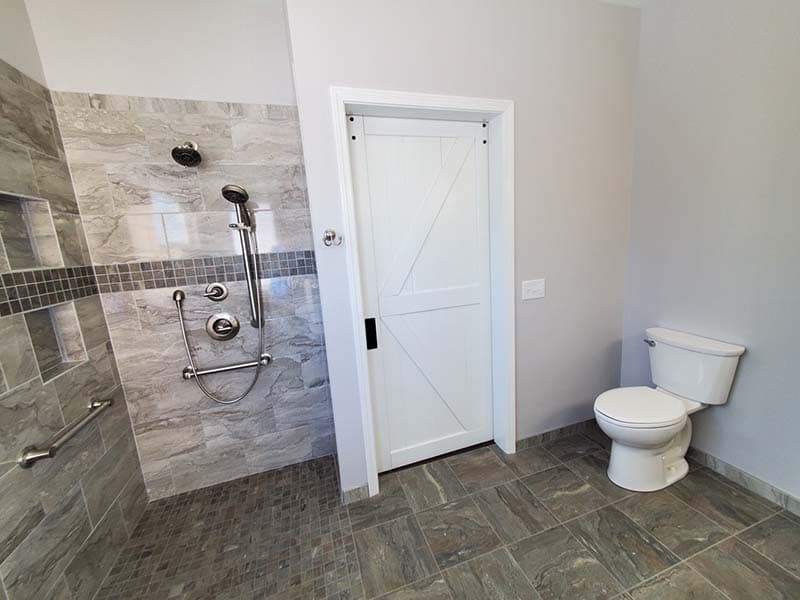 walk-in shower after a remodel by CorHome