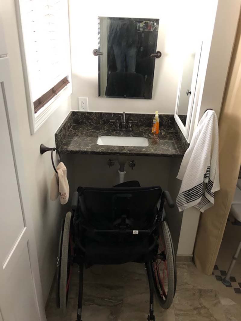 bathroom vanity with accessible sink after remodel by CorHome